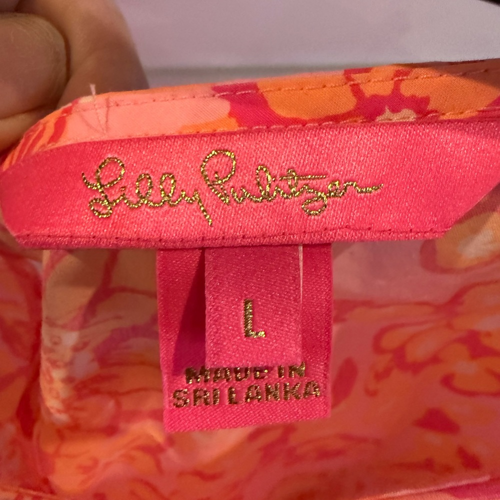 Lilly Pulitzer Pink and Orange Floral Blouse - Picture 3 of 3